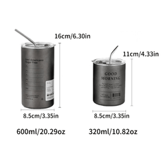 Double Layered Stainless Steel Coffee Cup 320ml 600ml 10 8oz 20 3oz