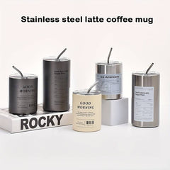 Double Layered Stainless Steel Coffee Cup 320ml 600ml 10 8oz 20 3oz