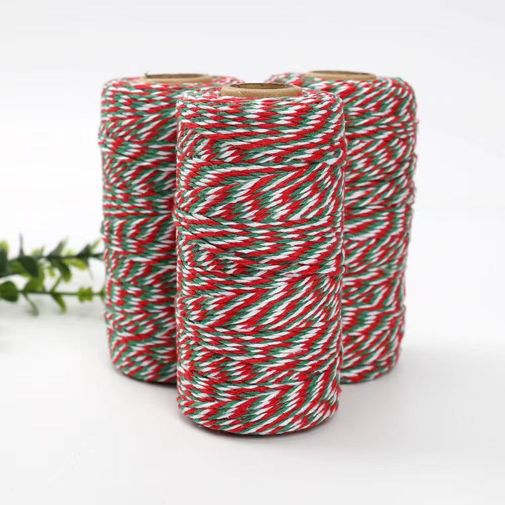 3 Roll Christmas Cotton Twine Rope Cord Gift Wrapping
