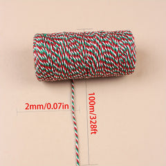 3 Roll Christmas Cotton Twine Rope Cord Gift Wrapping