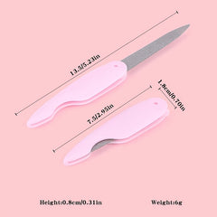Stainless Steel Folding Nail File Double Sided Cuticle Shaping Tool