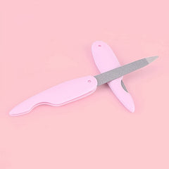 Stainless Steel Folding Nail File Double Sided Cuticle Shaping Tool