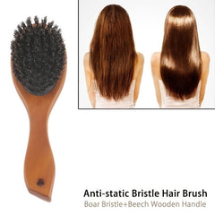 Boar Bristle Scalp Massage Comb for Healthy Hair