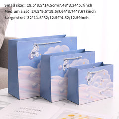 Cartoon Astronaut Planet Gift Bag for Kids Birthday, Horizontal Design