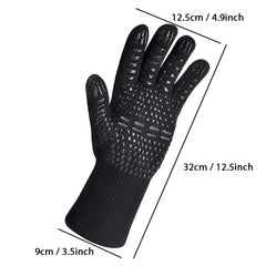 Fireproof Oven Gloves Heat Resistant Cut Resistant Non Slip Silicone BBQ Gloves