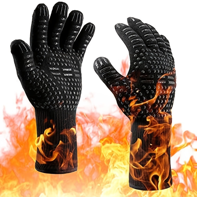 Fireproof Oven Gloves Heat Resistant Cut Resistant Non Slip Silicone BBQ Gloves