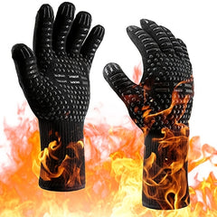 Fireproof Oven Gloves Heat Resistant Cut Resistant Non Slip Silicone BBQ Gloves