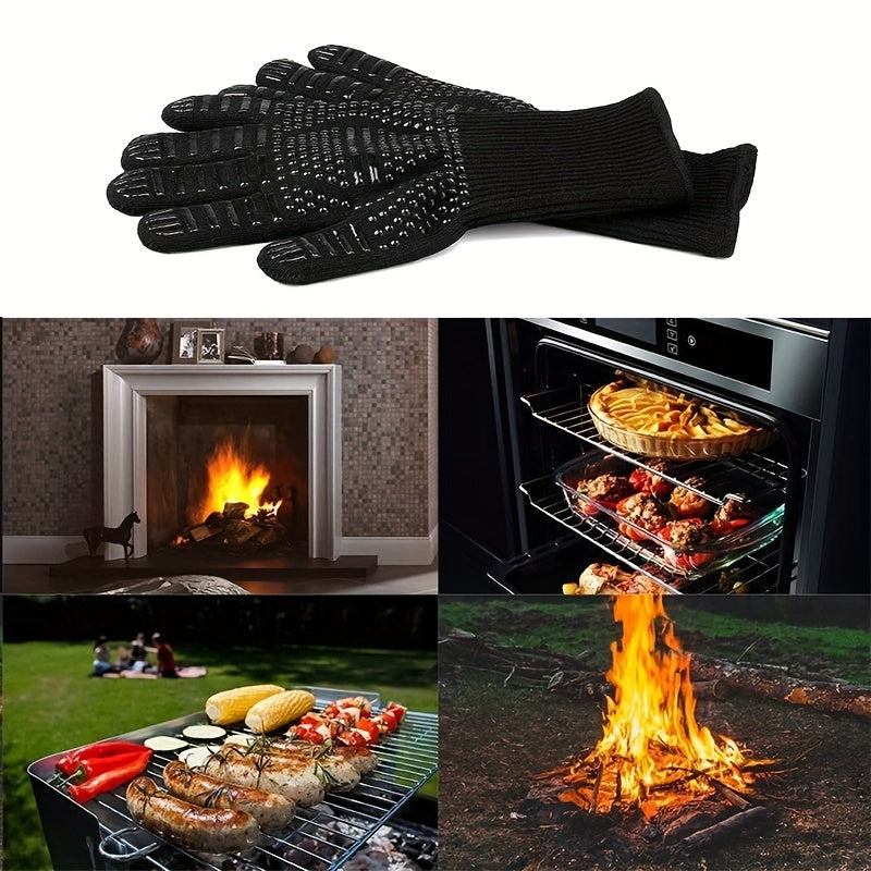 Fireproof Oven Gloves Heat Resistant Cut Resistant Non Slip Silicone BBQ Gloves