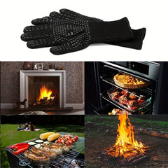 Fireproof Oven Gloves Heat Resistant Cut Resistant Non Slip Silicone BBQ Gloves
