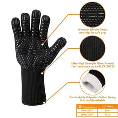 Fireproof Oven Gloves Heat Resistant Cut Resistant Non Slip Silicone BBQ Gloves