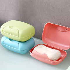 Waterproof Travel Soap Box with Cover and Lock Portable Soap Storage Tray
