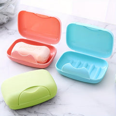 Waterproof Travel Soap Box with Cover and Lock Portable Soap Storage Tray