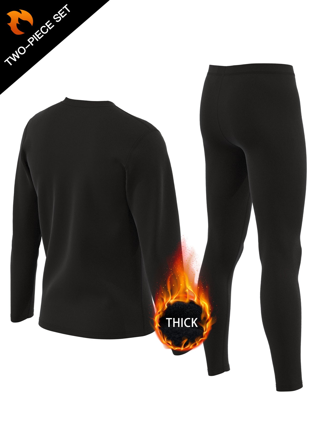 Men's Warm Sport Set Long Sleeve Tee & Compression Pants