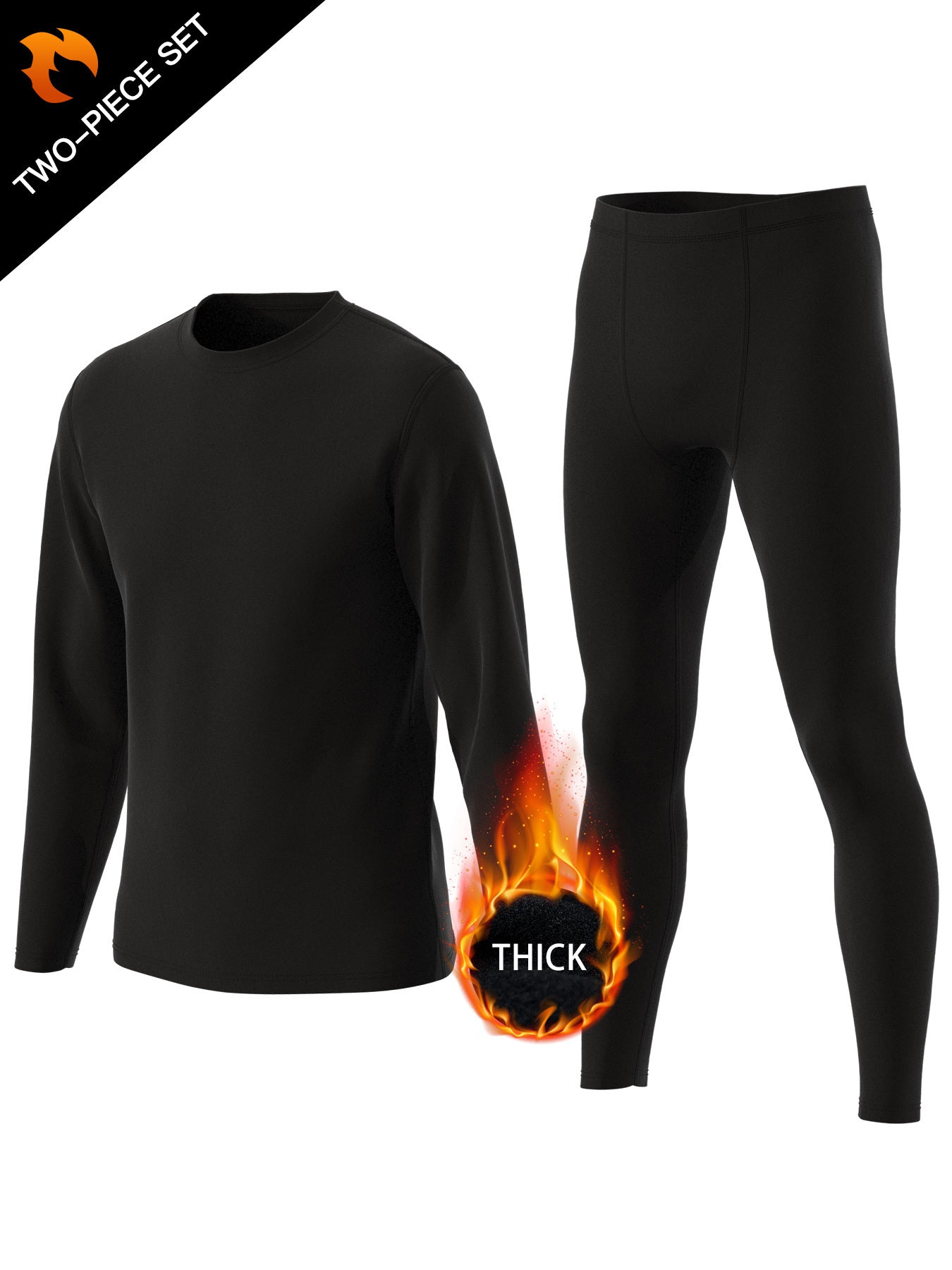 Men's Warm Sport Set Long Sleeve Tee & Compression Pants