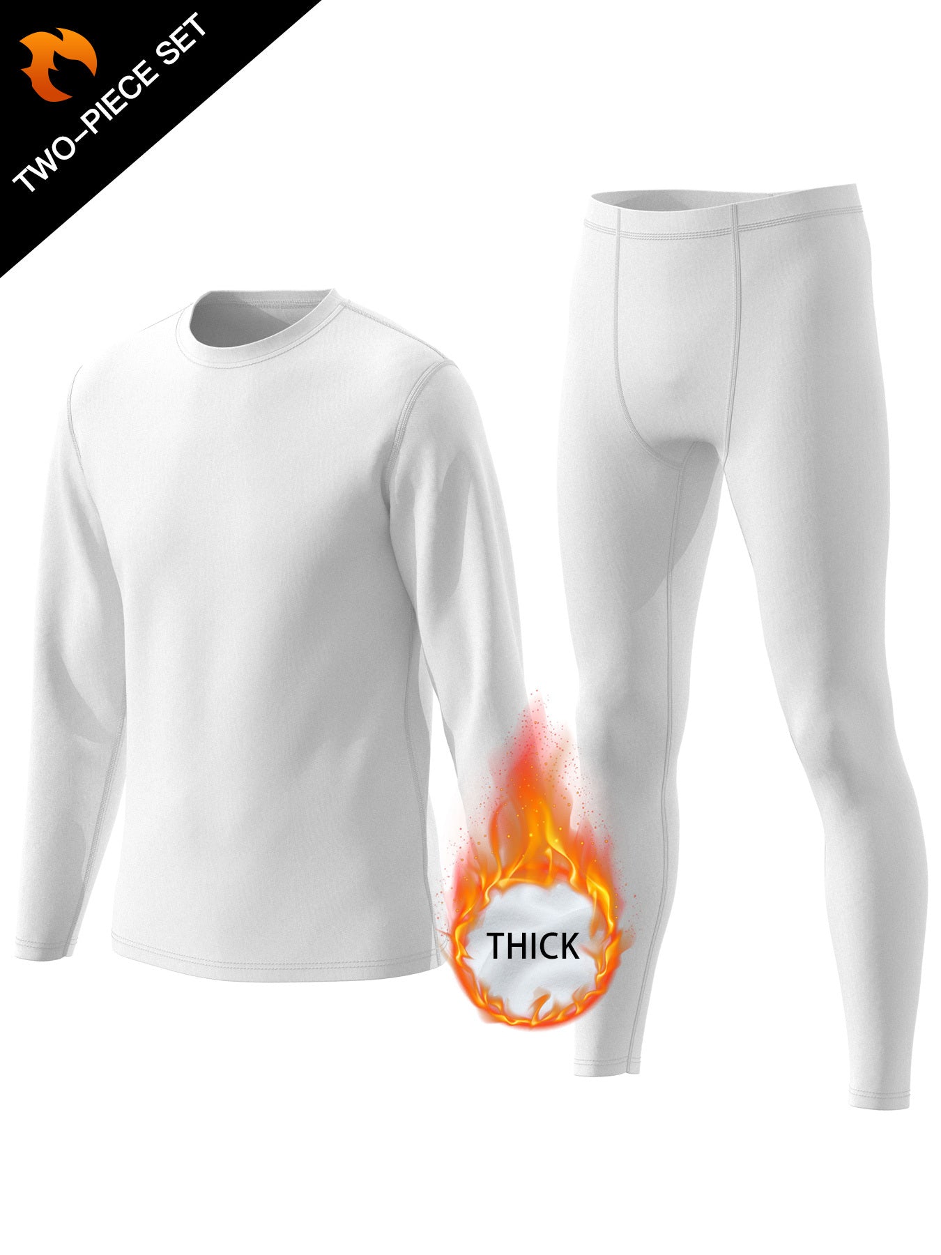 Men's Warm Sport Casual Set Long Sleeve Tee & Compression Pants