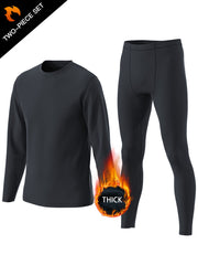 Men's Warm Sport Set Long Sleeve Crew Neck Tee & Compression Pants