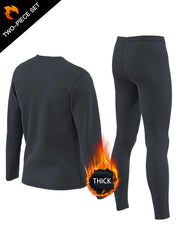 Men's Warm Sport Set Long Sleeve Crew Neck Tee & Compression Pants
