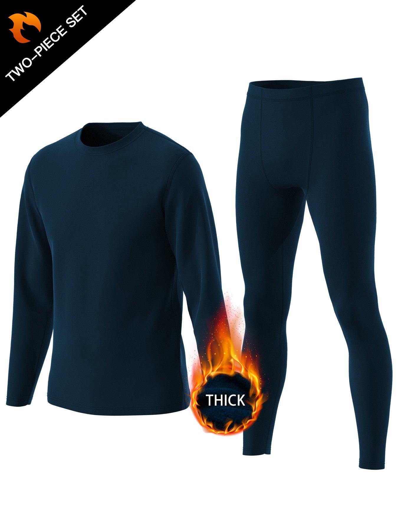Men's Warm Quick-Dry Sport Set: Long Sleeve Tee & Compression Pants