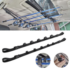 Adjustable Car Fishing Rod Holder 5 Rods Capacity Heavy Duty Nylon Rod Carrier