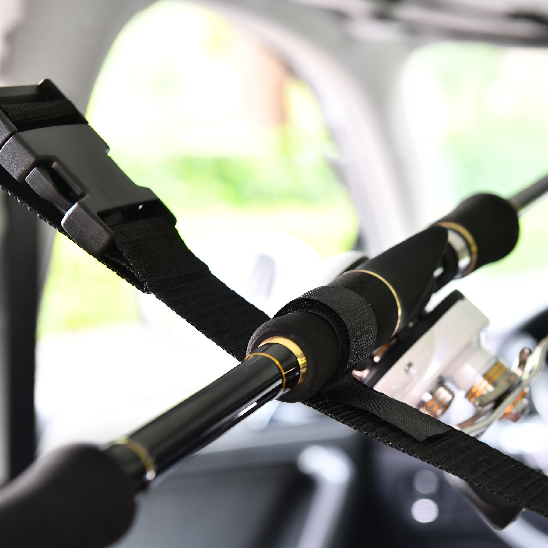 Adjustable Car Fishing Rod Holder 5 Rods Capacity Heavy Duty Nylon Rod Carrier