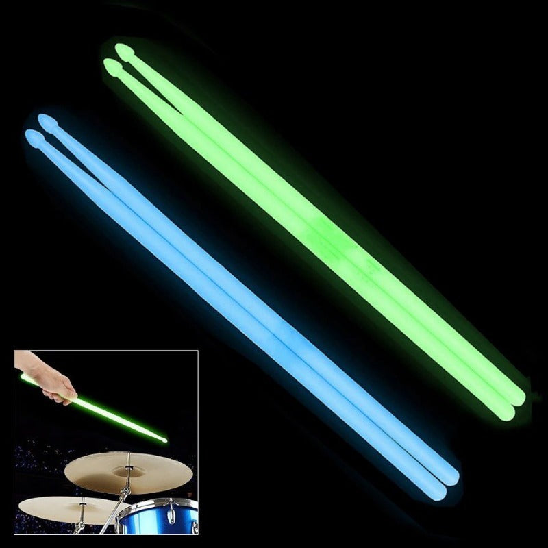 2pcs Luminous DrumStick Glow In The Dark Stage Performance Jazz Drumsticks