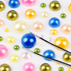 11 Flatback Nail Pearls For Nail Art Half Round Pearls For Crafts Multiple Size