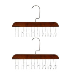 Wooden 8-Hook Tie Hanger Clothes Drying Rack Organizer