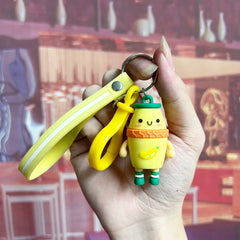 Cartoon Fruit Beverage Bottle Keychain Pendant Car Key Bag Hanging Decorations