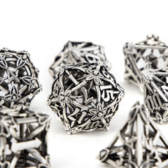 7pcs Leaf Flower Metal Dice Set for RPG Board Game
