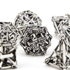 7pcs Leaf Flower Metal Dice Set for RPG Board Game