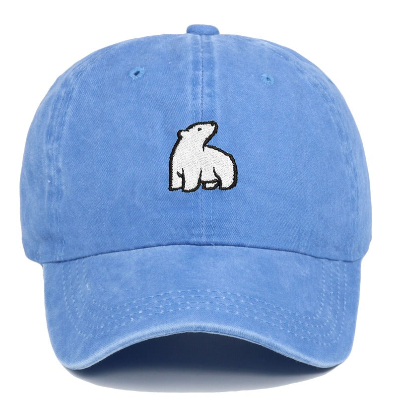 Polar Bear Embroidered Baseball Cap Outdoor Sun Hat