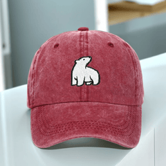 Polar Bear Embroidered Baseball Cap Outdoor Sun Hat
