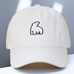 Polar Bear Embroidered Baseball Cap Outdoor Sun Hat