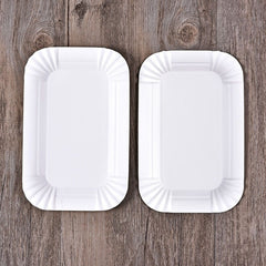 50pcs Rectangular Cake Tray Paper Plates Disposable Dinner Plate