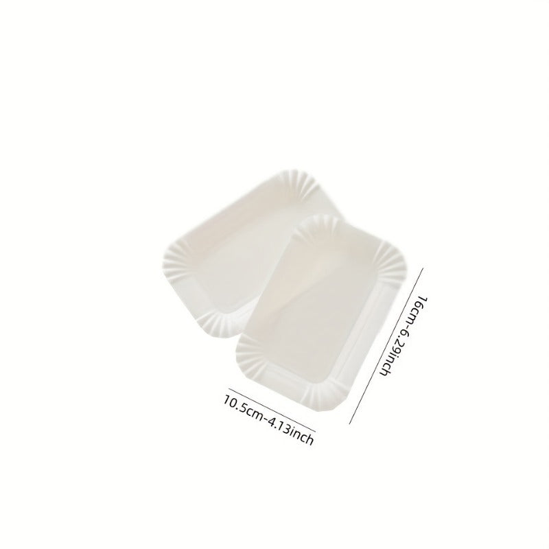 50pcs Rectangular Cake Tray Paper Plates Disposable Dinner Plate