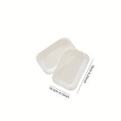 50pcs Rectangular Cake Tray Paper Plates Disposable Dinner Plate