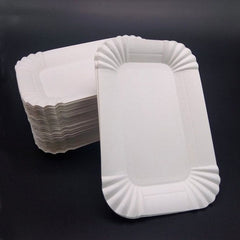 50pcs Rectangular Cake Tray Paper Plates Disposable Dinner Plate