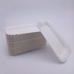 50pcs Rectangular Cake Tray Paper Plates Disposable Dinner Plate