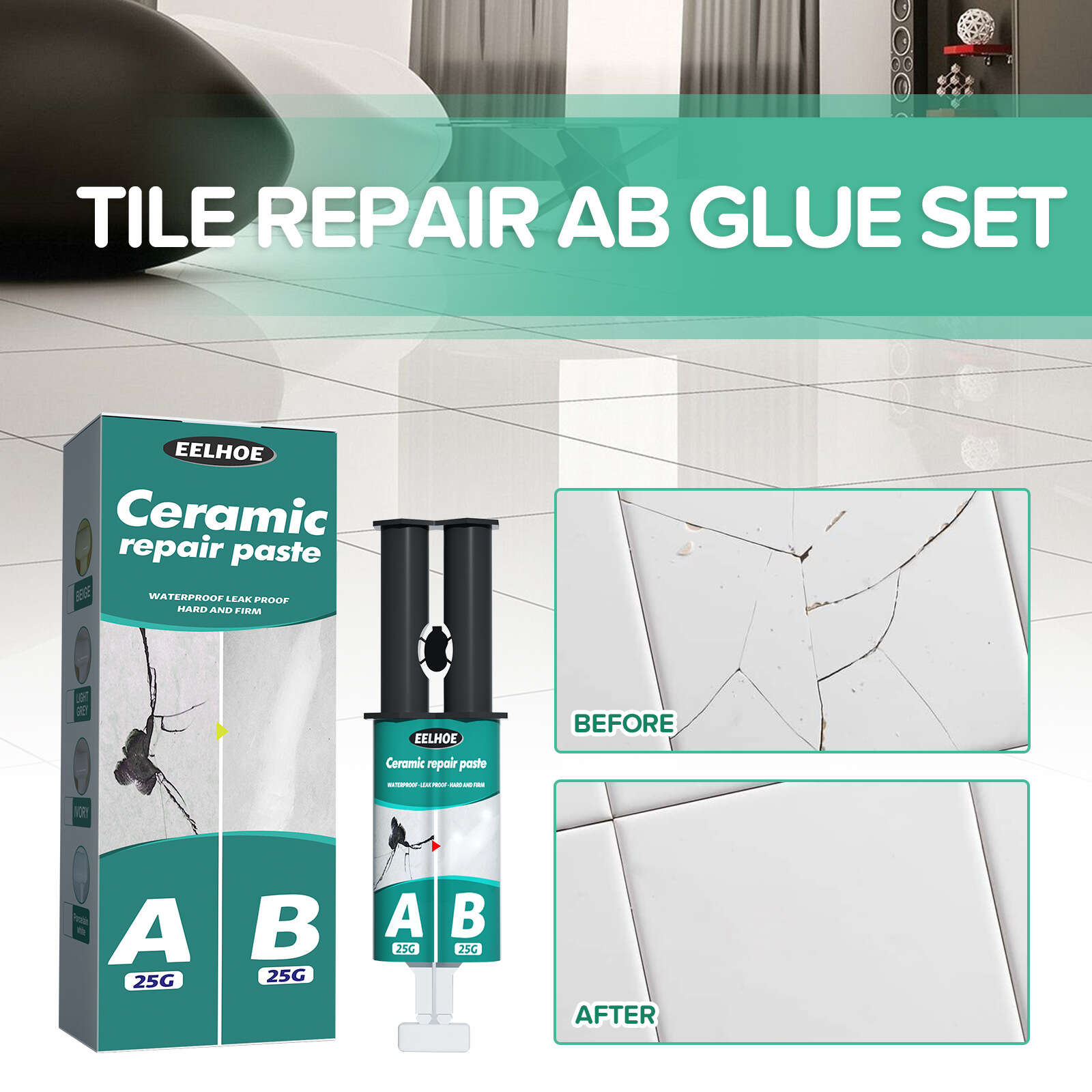 Ceramic Tile Repair AB Adhesive Set Metal Ceramic Tile Filling Crack