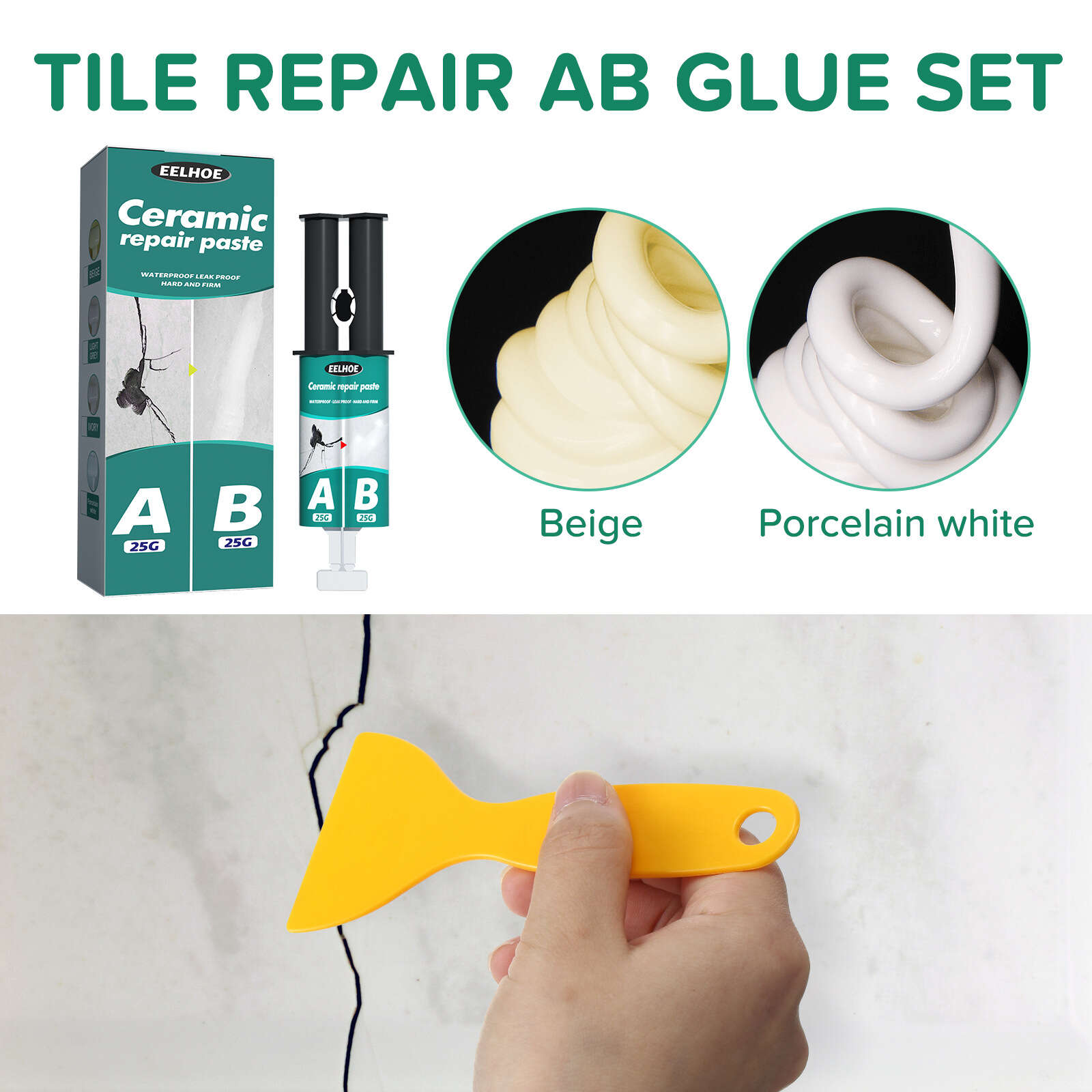 Ceramic Tile Repair AB Adhesive Set Metal Ceramic Tile Filling Crack