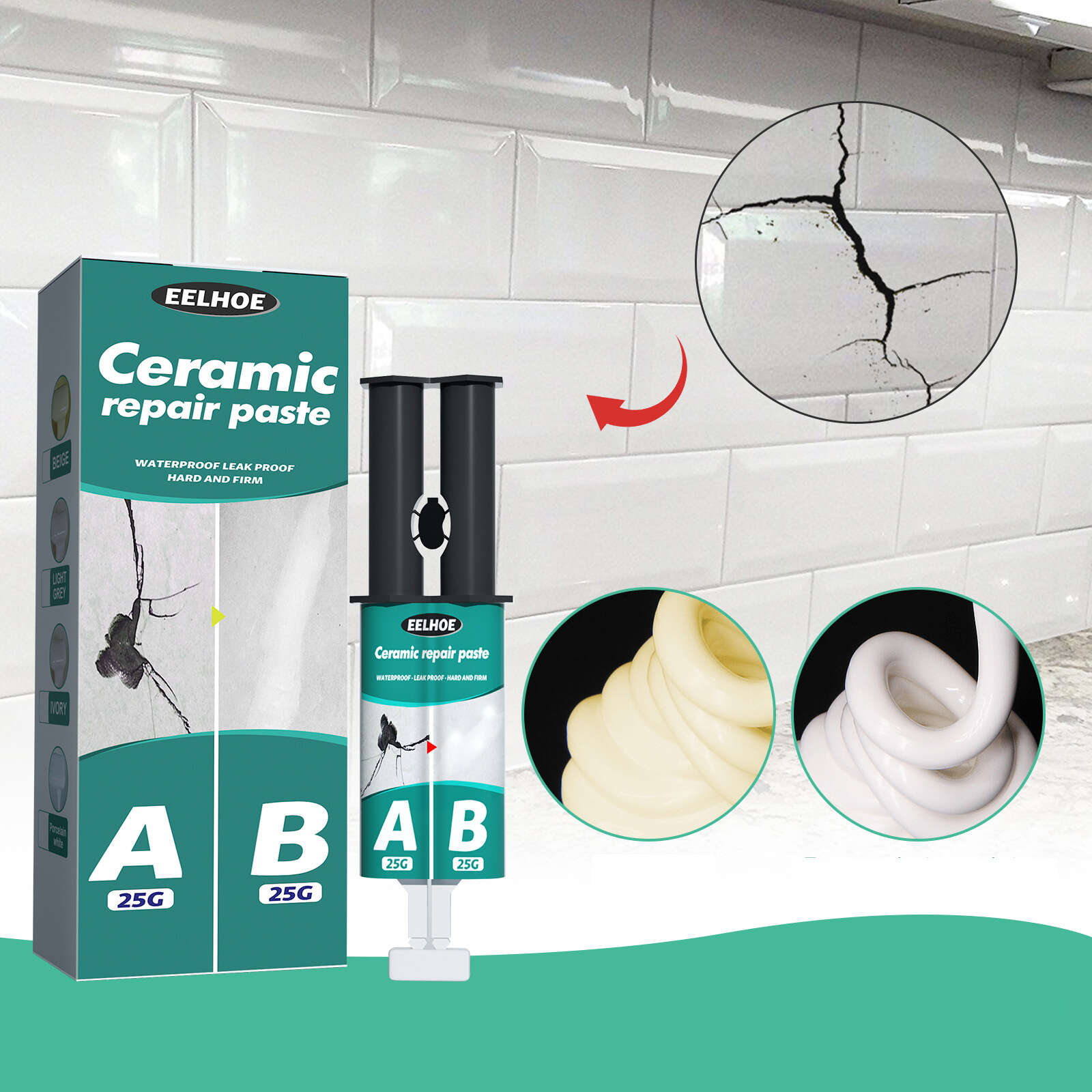 Ceramic Tile Repair AB Adhesive Set Metal Ceramic Tile Filling Crack