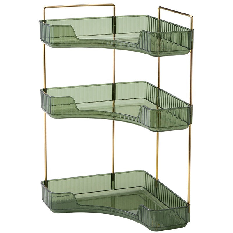 1pc Light Corner Shelf Kitchen Storage Bathroom Corner Shelf Layer Shelf Vanity