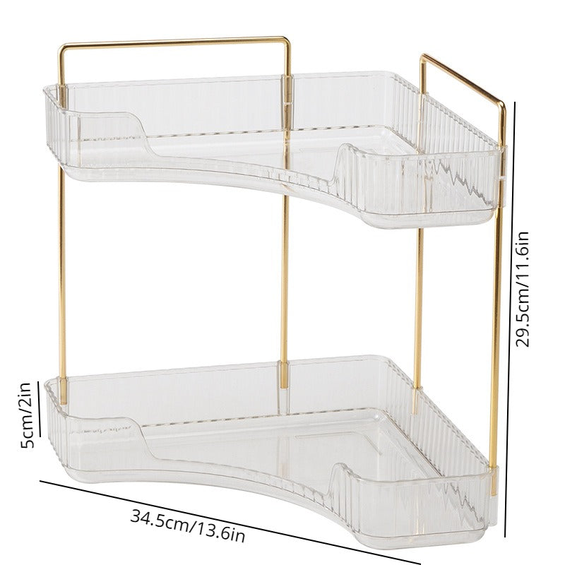 1pc Light Corner Shelf Kitchen Storage Bathroom Corner Shelf Layer Shelf Vanity