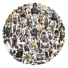 60pcs Military Anime Girl Love Doodle Stickers Pack