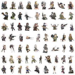 60pcs Military Anime Girl Love Doodle Stickers Pack