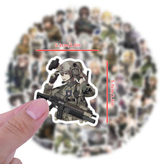 60pcs Military Anime Girl Love Doodle Stickers Pack