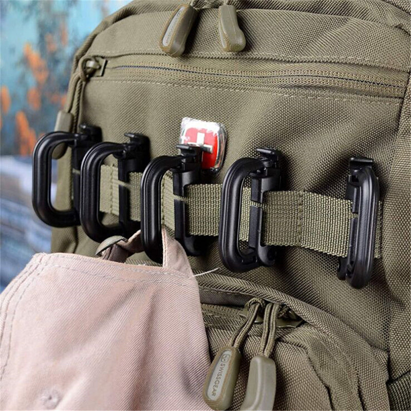 4pcs Backpack Hanging Carabiner Clip Keyring For Camping Hiking