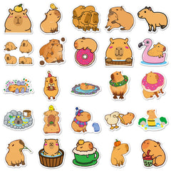 50pcs Capybara Love Doodle Waterproof Stickers Pack for Adults Teens
