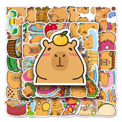 50pcs Capybara Love Doodle Waterproof Stickers Pack for Adults Teens