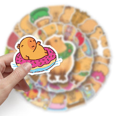50pcs Capybara Love Doodle Waterproof Stickers Pack for Adults Teens